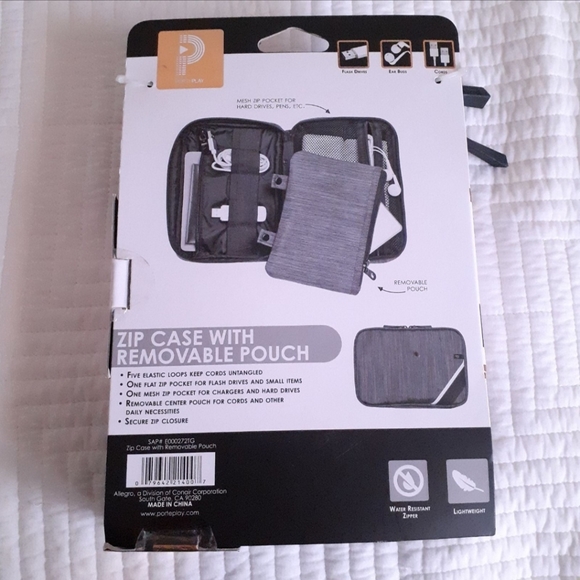 NEW PortePlay Cord Storage Zip Case with Removable Pouch - Picture 2 of 3